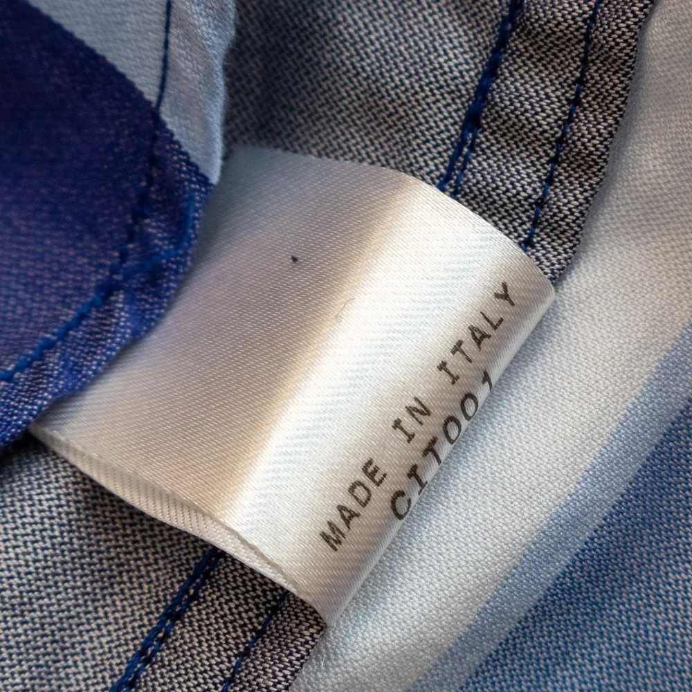 Gucci Blue and White Striped Dress Shirt